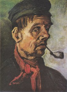 Hoved af en bonde med et lerør af Vincent van Gogh